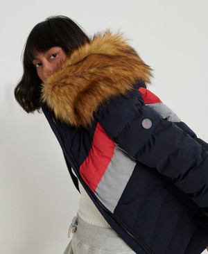 Superdry Arctic Retro Puffer Női Kabát Piros/Sötétkék | PTXUN0716